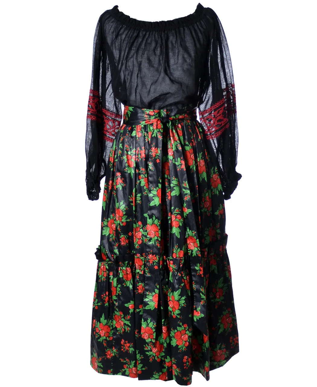 1970s Vintage Yves Saint Laurent Rive Gauche Russian Style Skirt