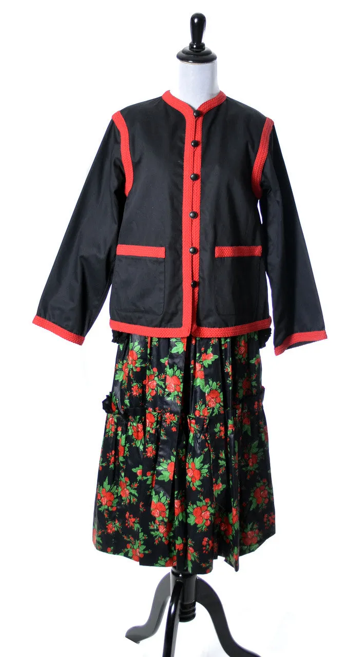 1970s Vintage Yves Saint Laurent Rive Gauche Russian Style Skirt