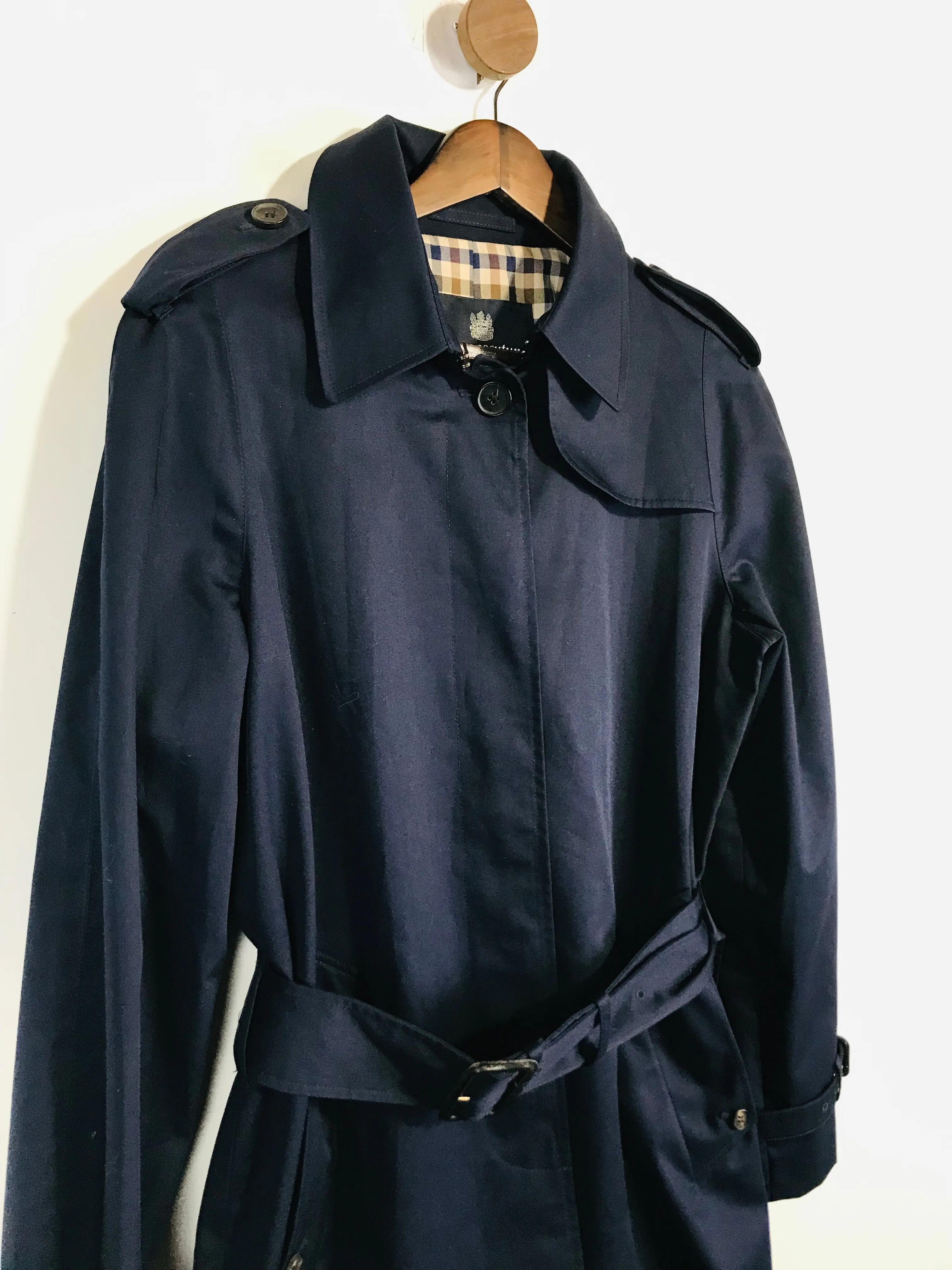 Aquascutum Women's Cotton Trench Coat | IT44 UK12 | Blue