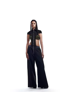 Black pet fabric overall