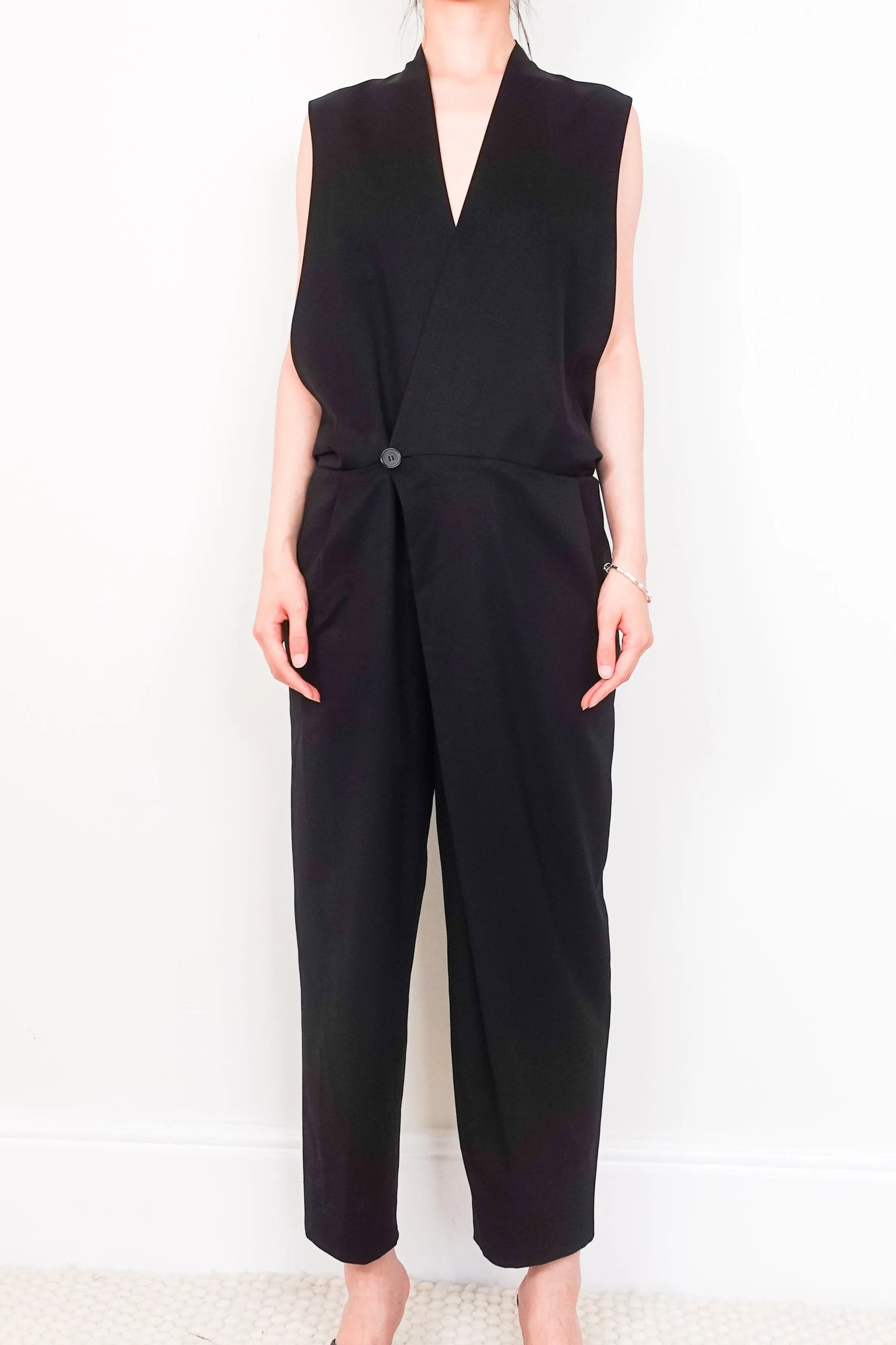 Black wool jumpsuit RRP £300