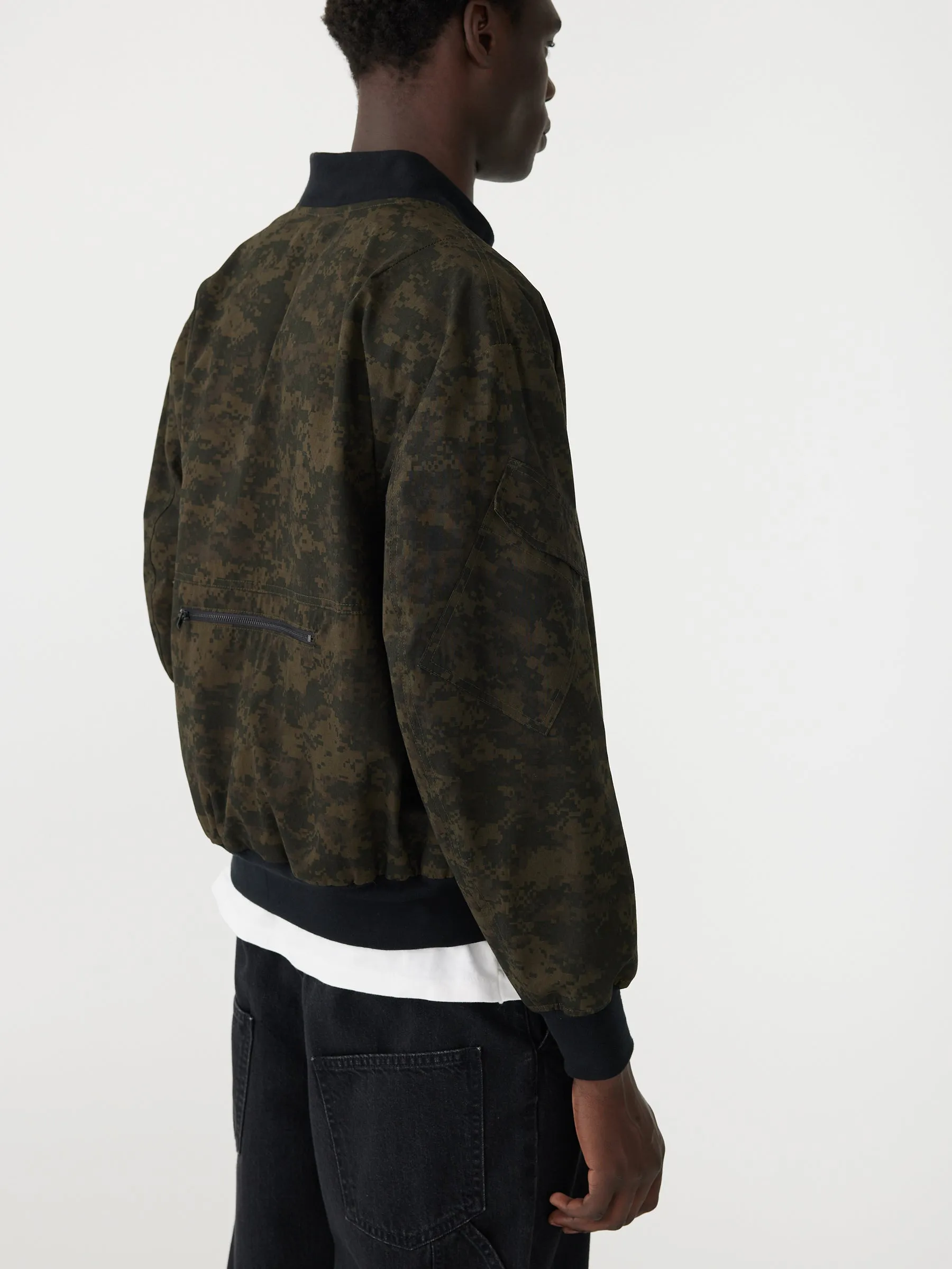 cotton camo bomber