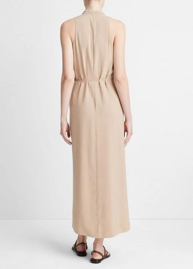 DRAPED NECK WRAP DRESS
