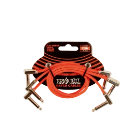 Ernie Ball 12 Flat Ribbon Patch Cable Red 3-Pack