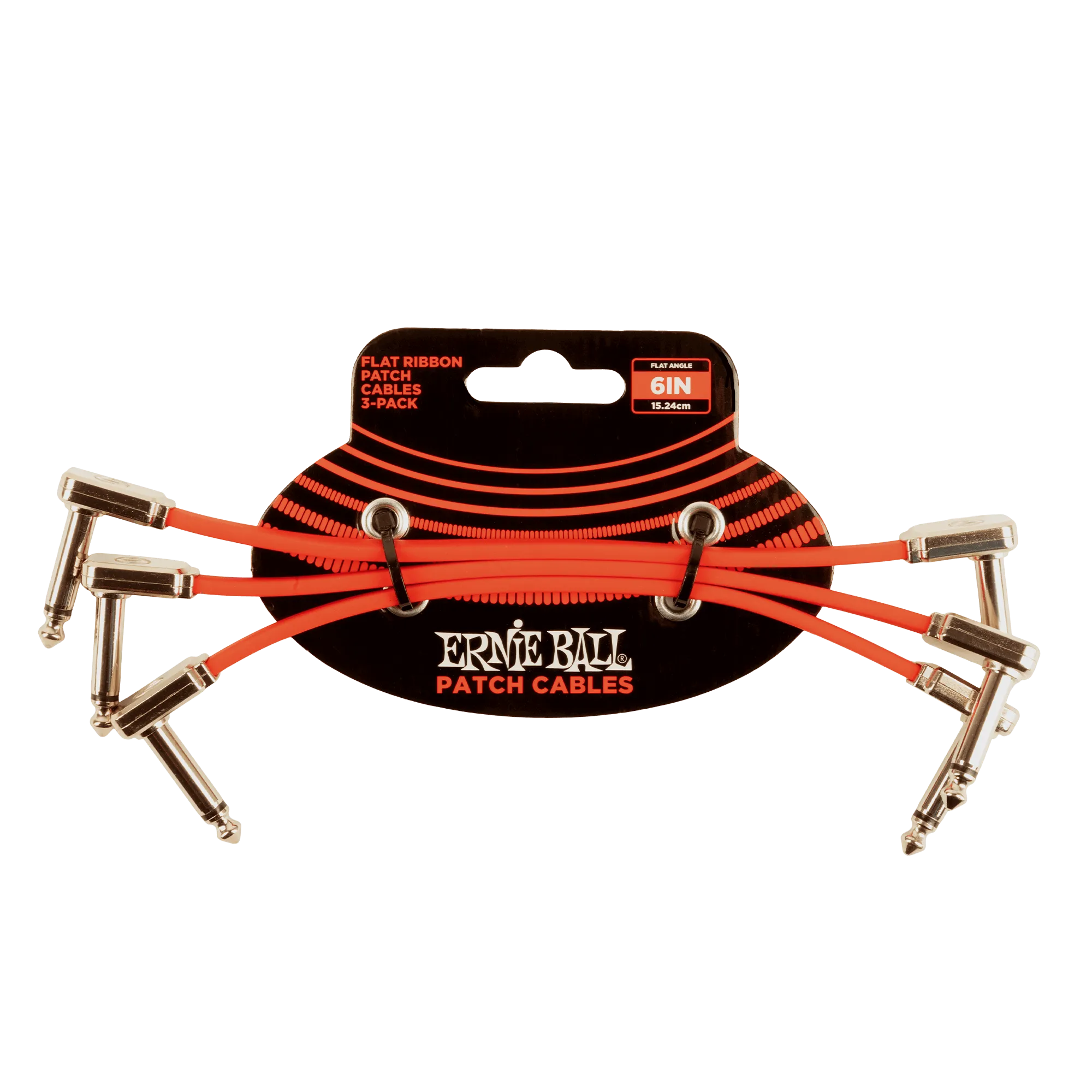 Ernie Ball 6 Flat Ribbon Patch Cable Red 3-Pack