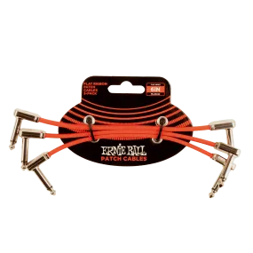 Ernie Ball 6 Flat Ribbon Patch Cable Red 3-Pack