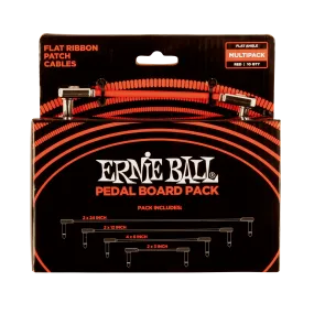 Ernie Ball Flat Ribbon Patch Cables Pedalboard Multi-Pack - Red