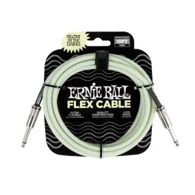 Ernie Ball Flex Instrument Cable Straight/Straight 10ft - Glow in Dark