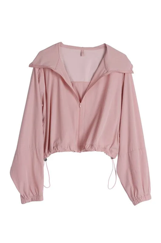 Full Zip Hooded Wind Breaker Jacket