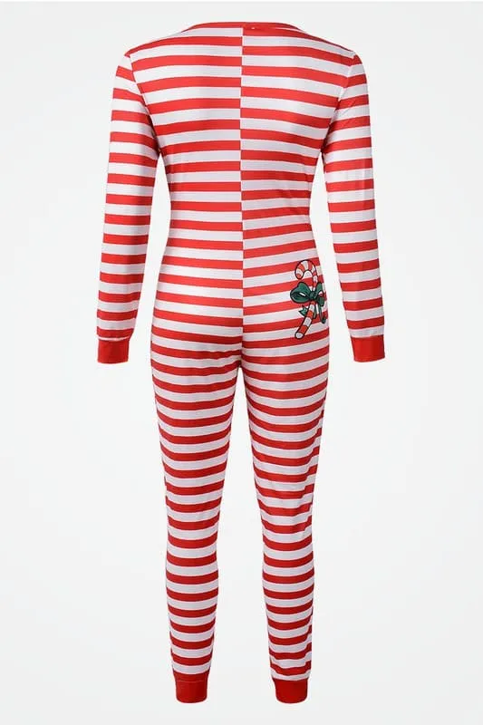 JK321 Holiday Stripe Onesie Pajamas
