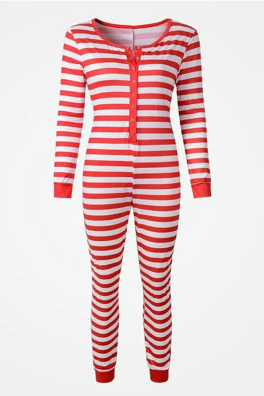 JK321 Holiday Stripe Onesie Pajamas
