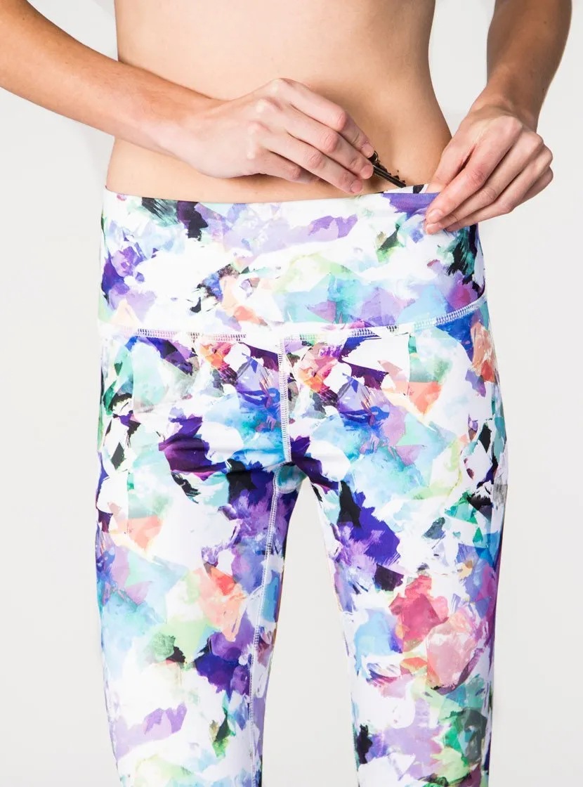 Lumen Paper Flower Print Capri Leggings