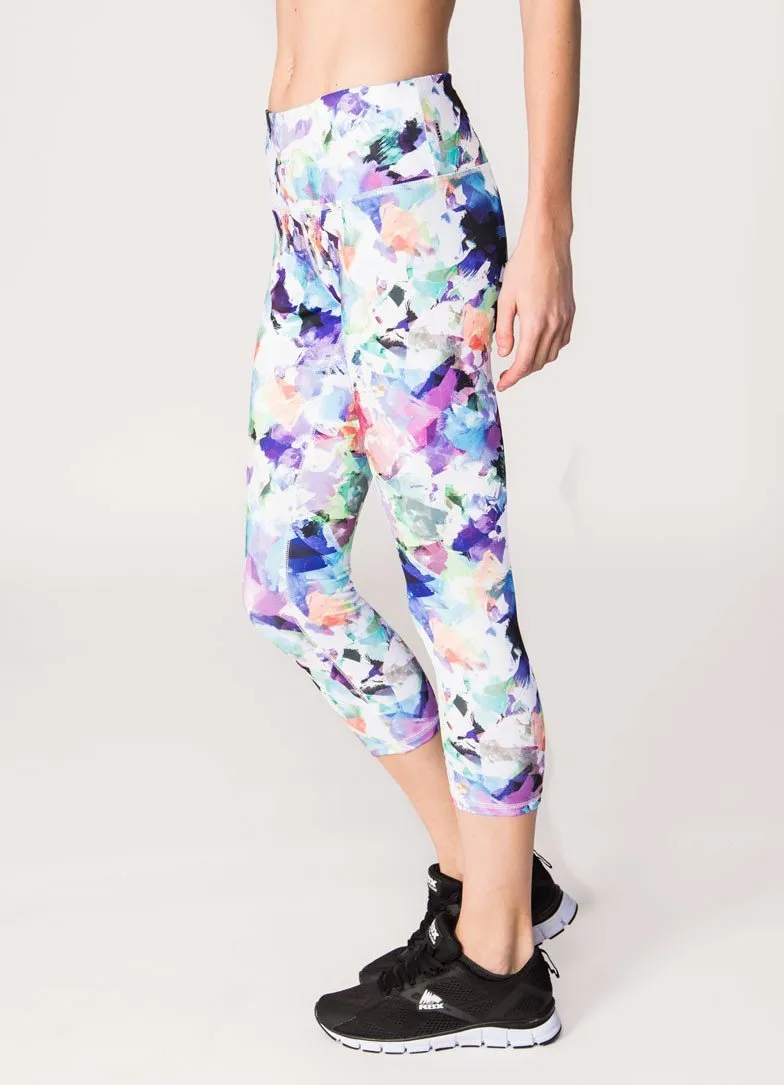 Lumen Paper Flower Print Capri Leggings