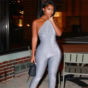 MX2122 off shoulder solid sleeveless jumpsuit skinny sexy package hip one piece romper women clothes