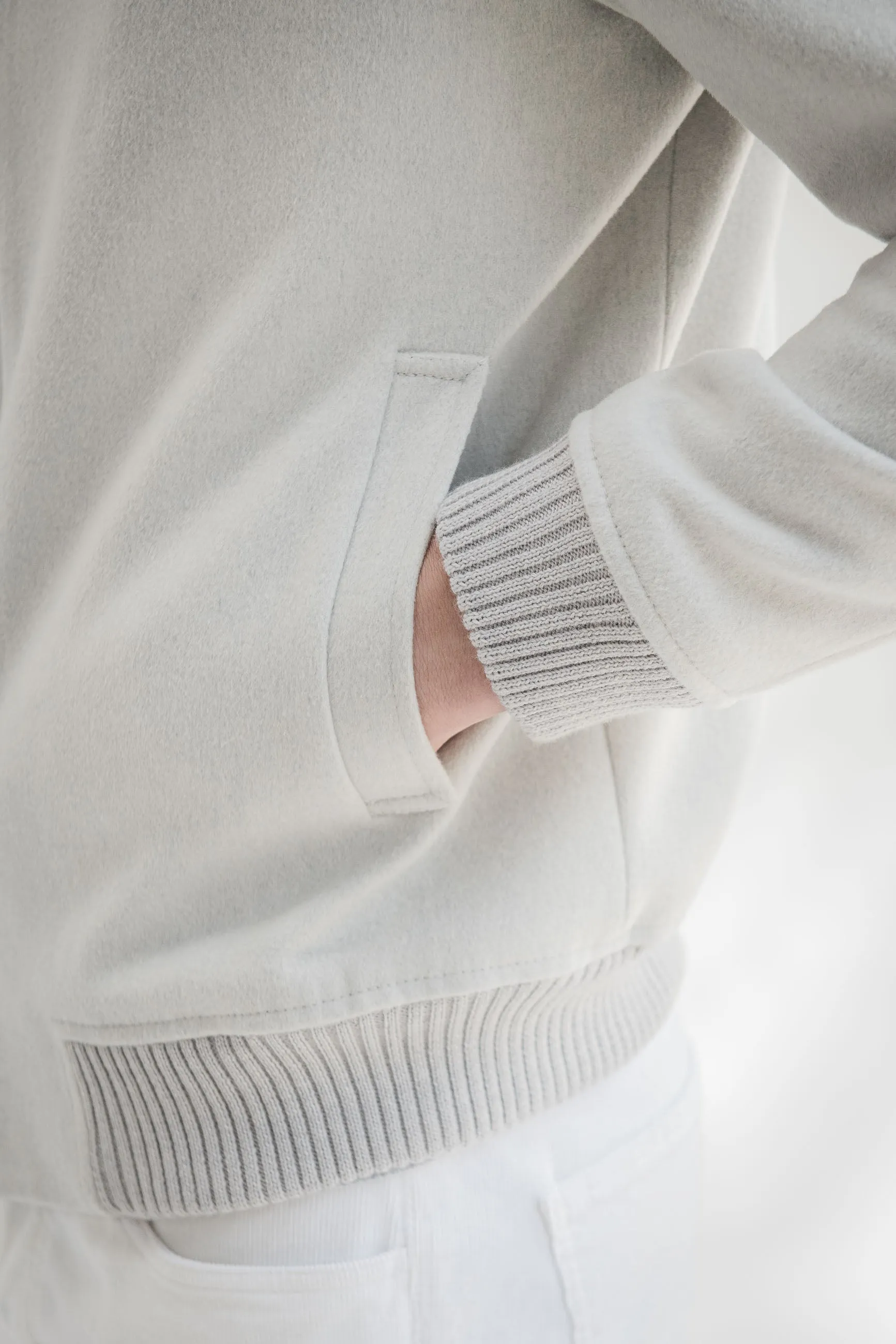 Off-white bomber with removable mink collar – Made in Italy