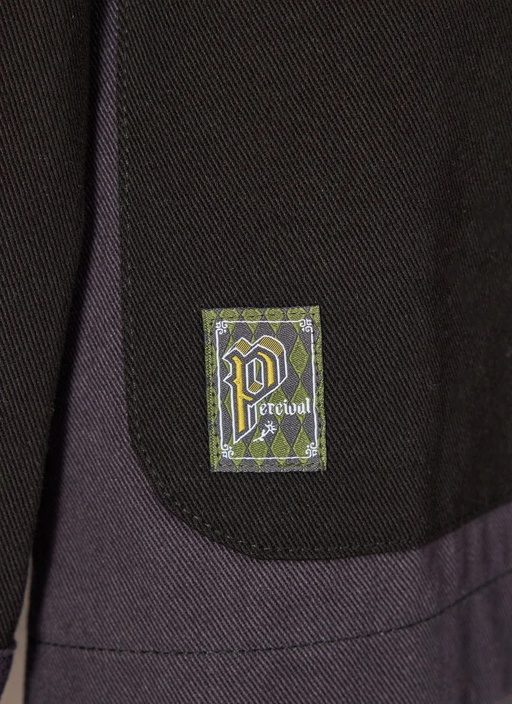 Patchwork Anderson Jacket | Black with Blue
