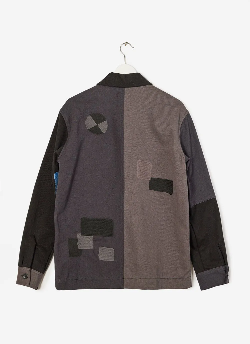 Patchwork Anderson Jacket | Black with Blue