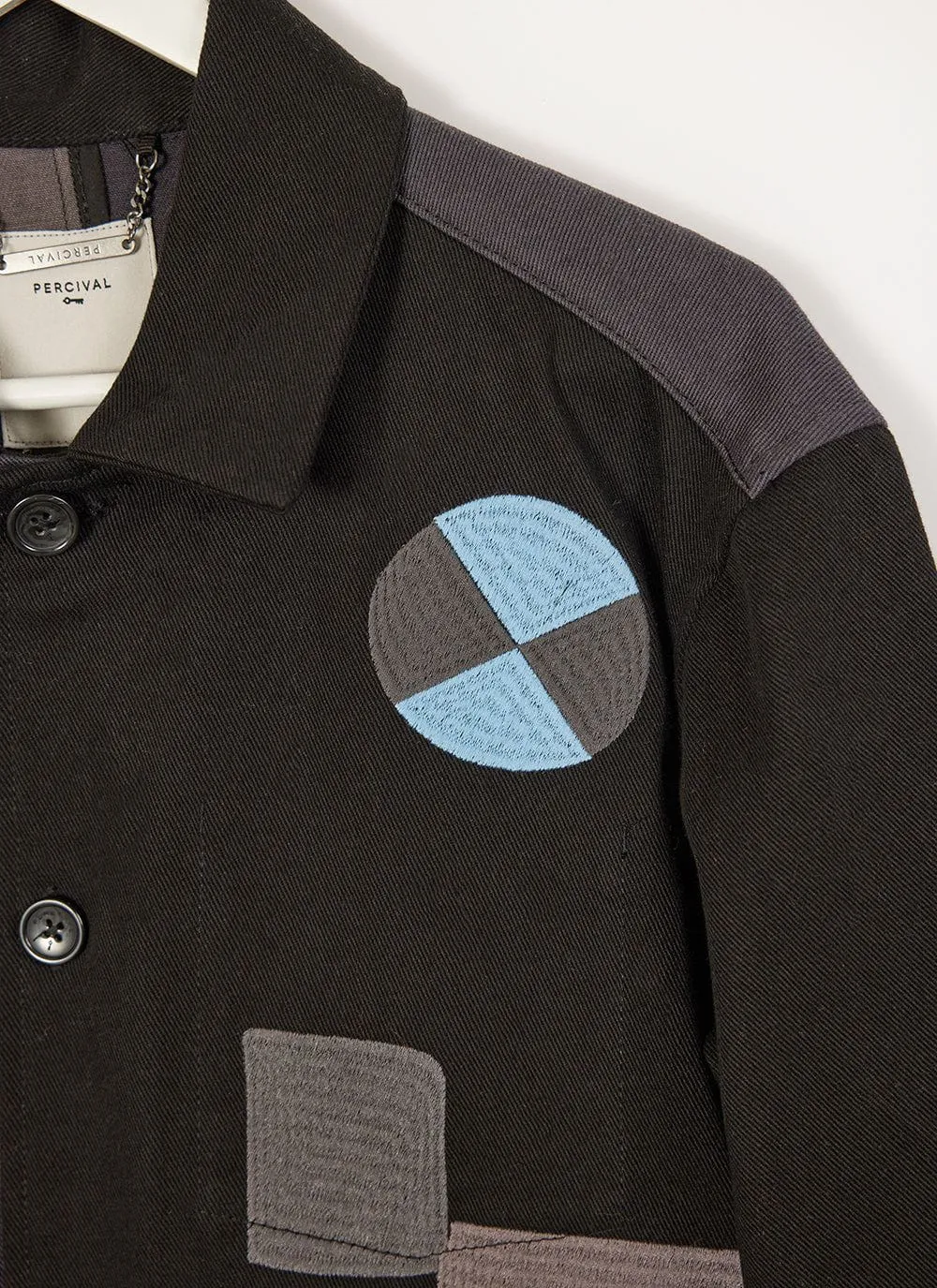 Patchwork Anderson Jacket | Black with Blue