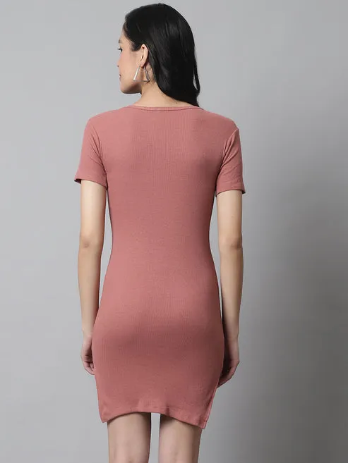 Peachy Keen Glamour Mini Length Bodycon Dress