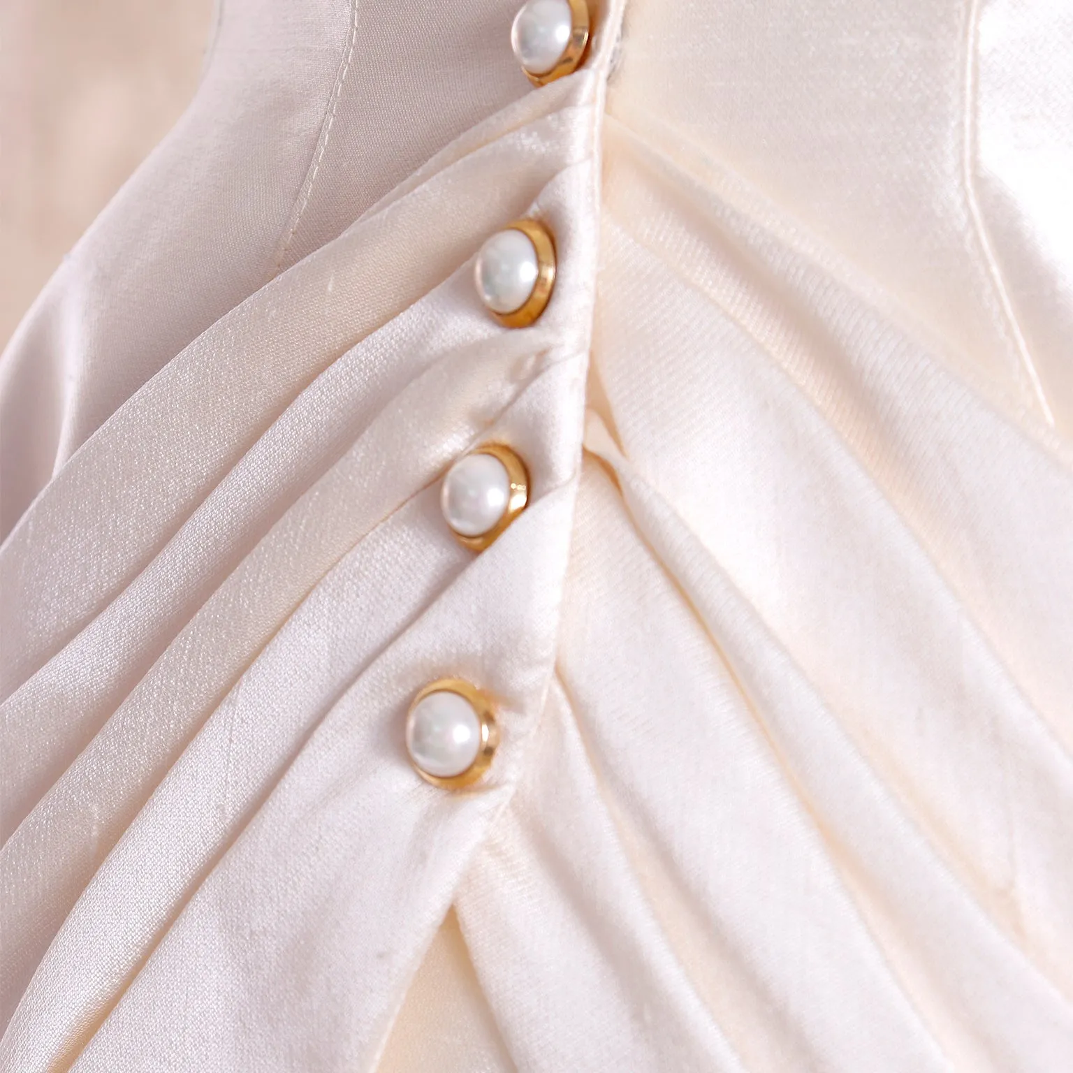 Rare Thierry Mugler Cream Silk Evening Dress Alternative Jacket & Skirt