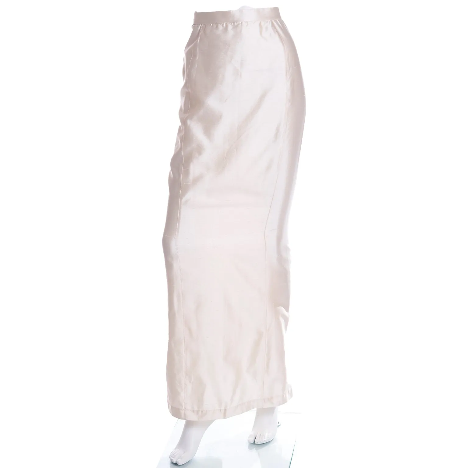 Rare Thierry Mugler Cream Silk Evening Dress Alternative Jacket & Skirt