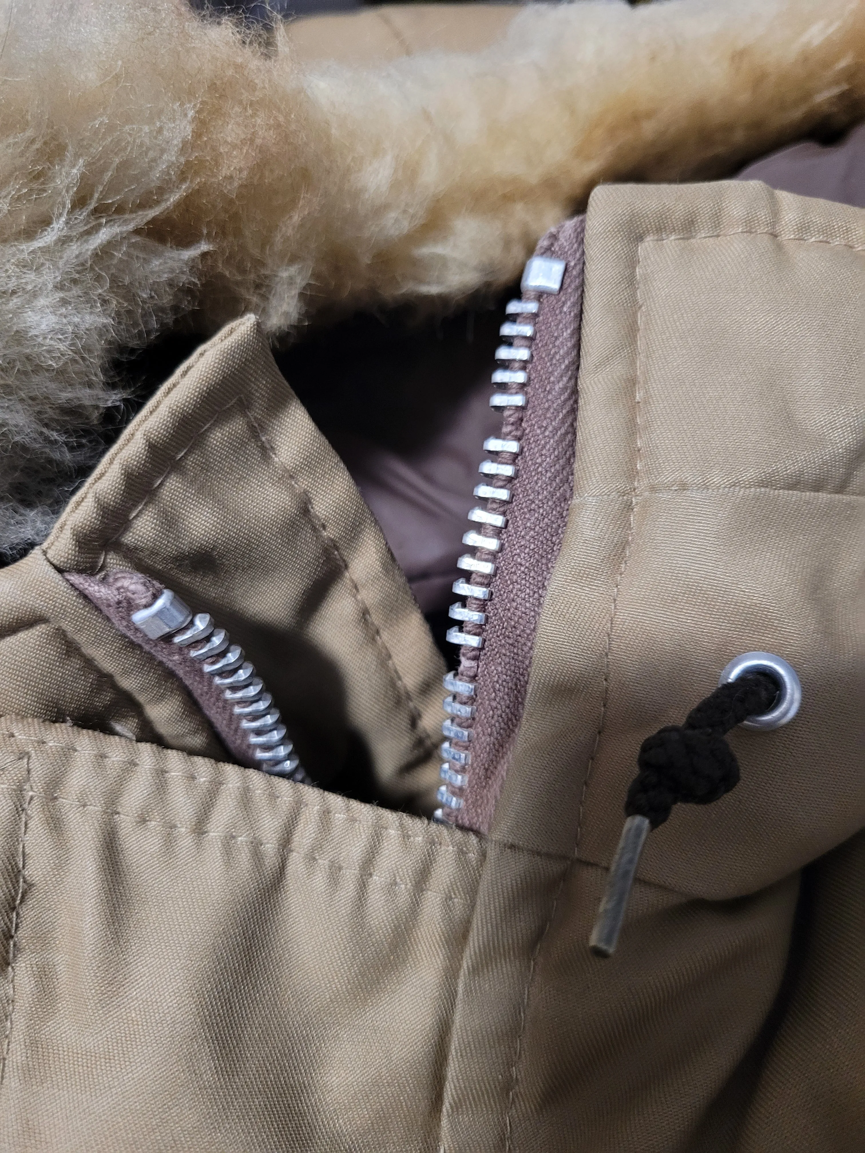 Richlu Beige Down-Filled Parka, Made in Canada