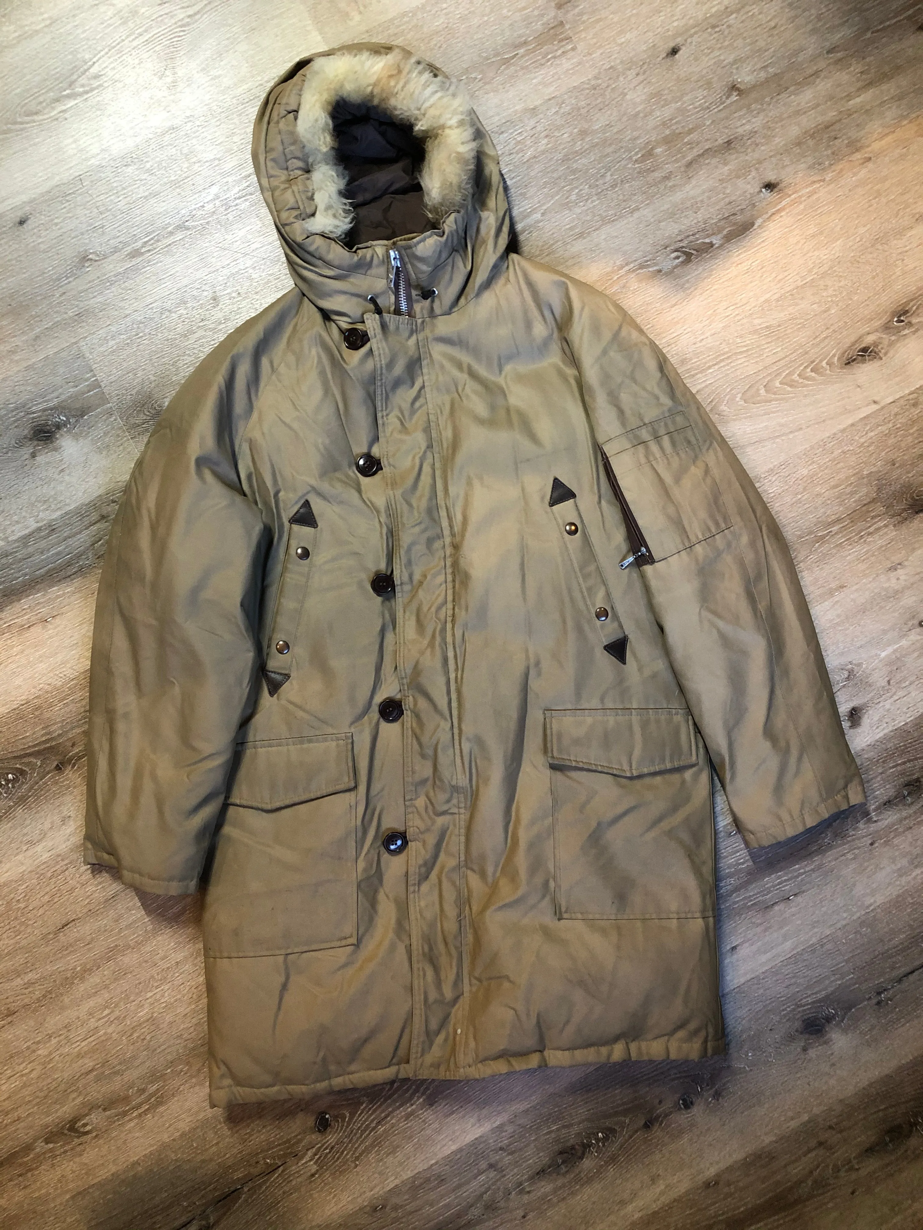 Richlu Beige Down-Filled Parka, Made in Canada