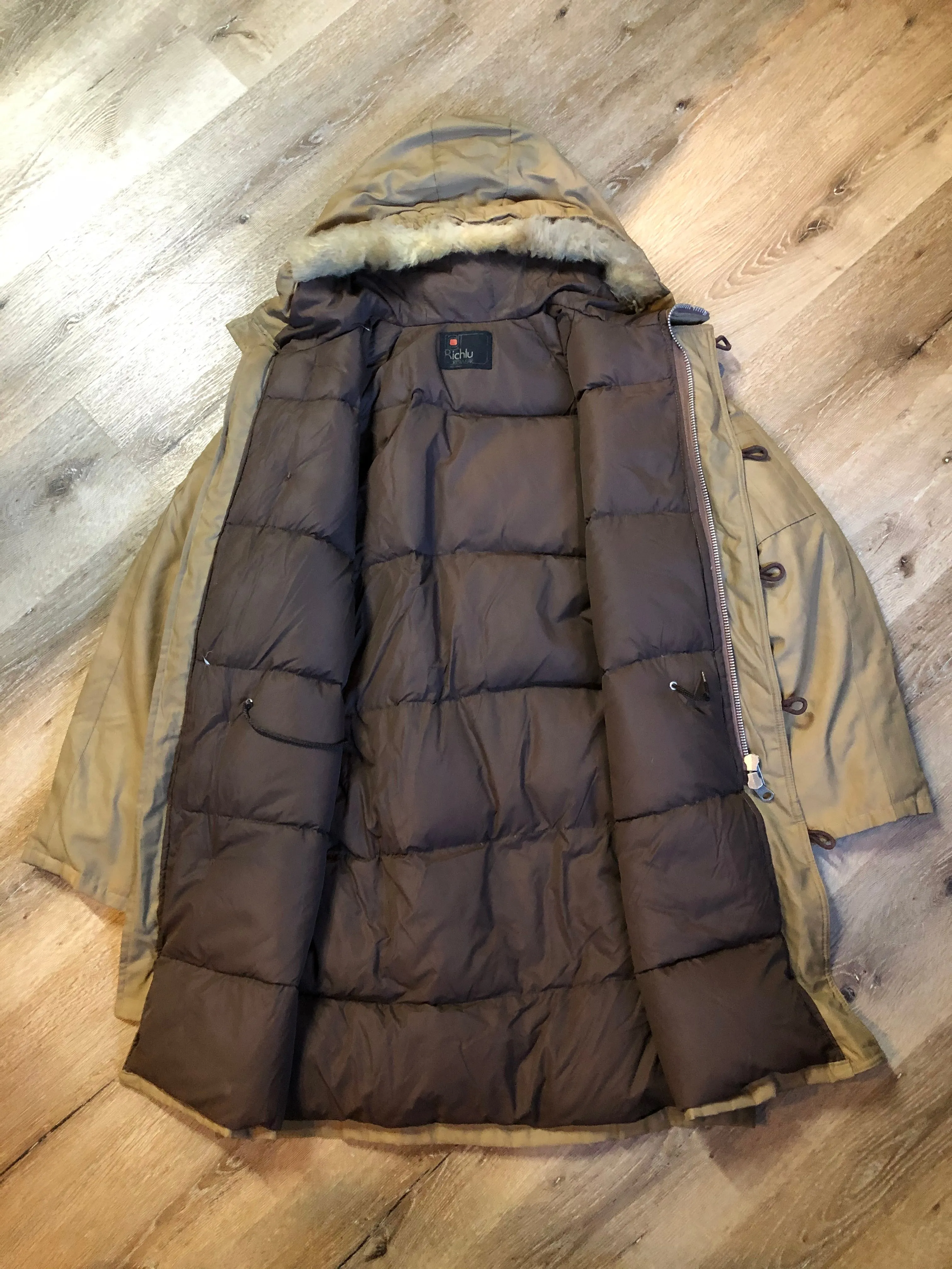 Richlu Beige Down-Filled Parka, Made in Canada