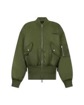 Satin Zip Front Bomber