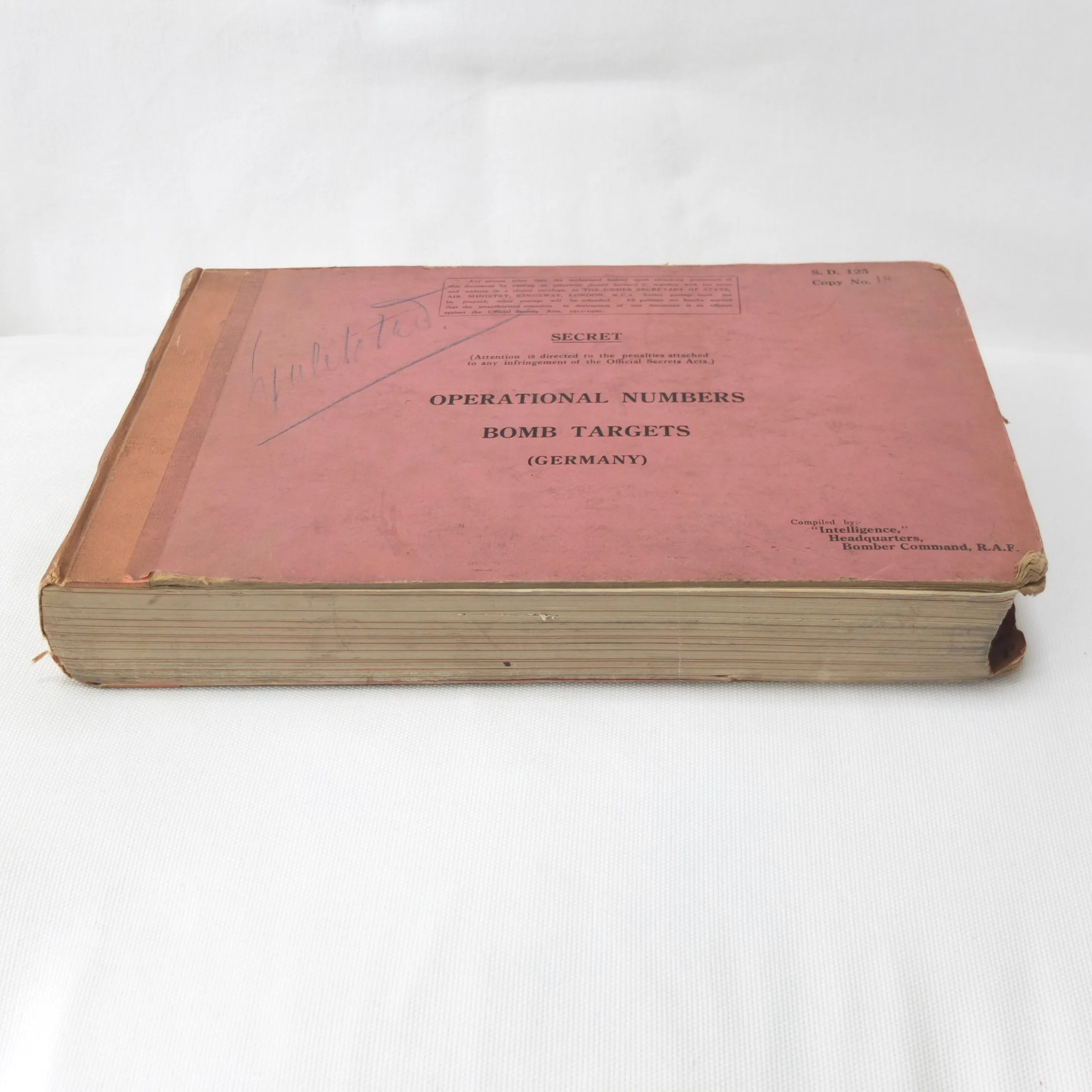Secret RAF Bomber Command Targets Manual (1939)