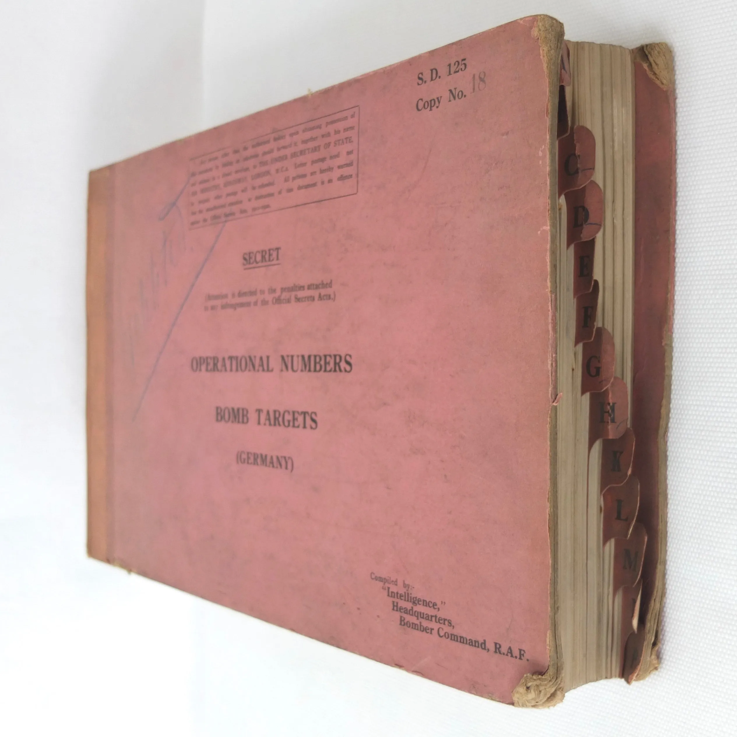 Secret RAF Bomber Command Targets Manual (1939)