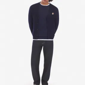 Unisex Fox Head Patch Classic Cardigan - Navy
